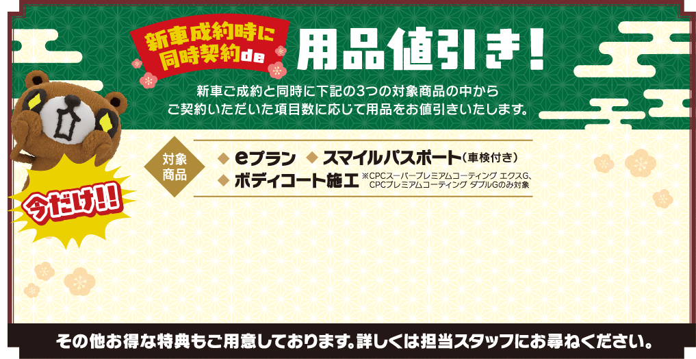 新車成約時に同時契約で用品値引きの背景