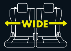 幅広のベンチ風シート