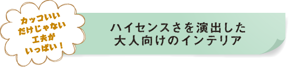 カッコいいだけじゃない工夫がいっぱい！ハイセンスさを演出した大人向けのインテリア