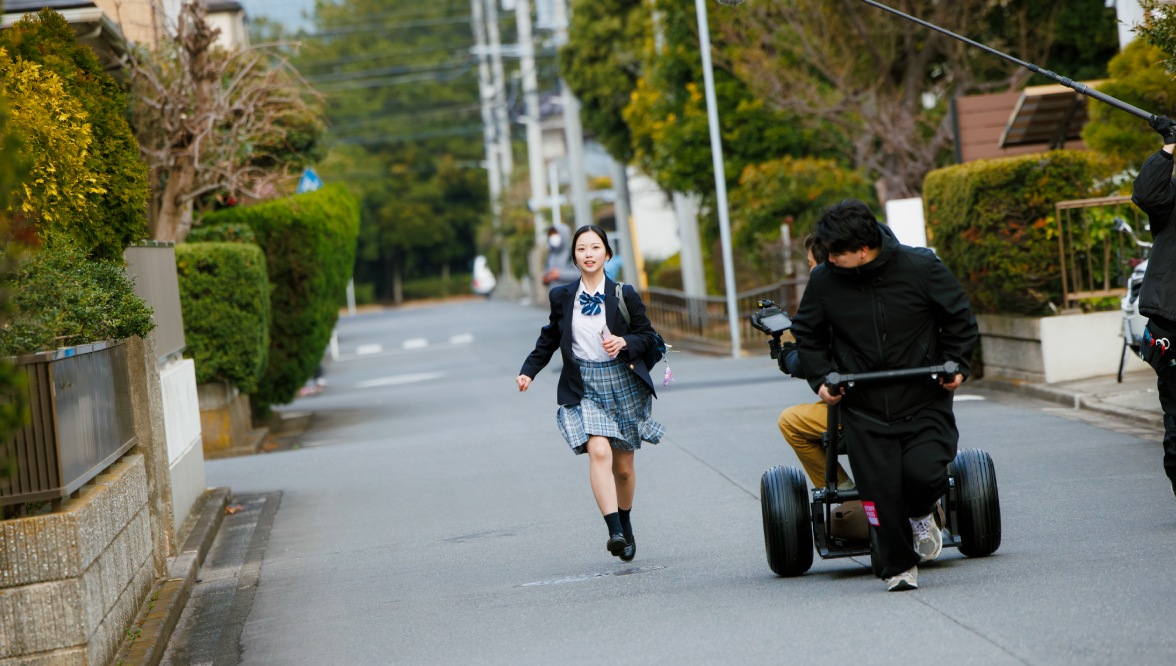 メイキング風景:走っている北里さん